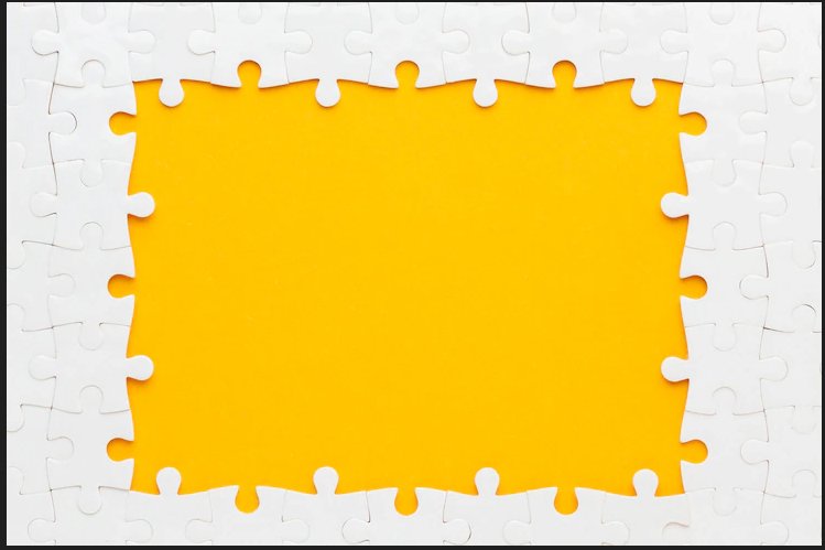 White puzzle with yellow background