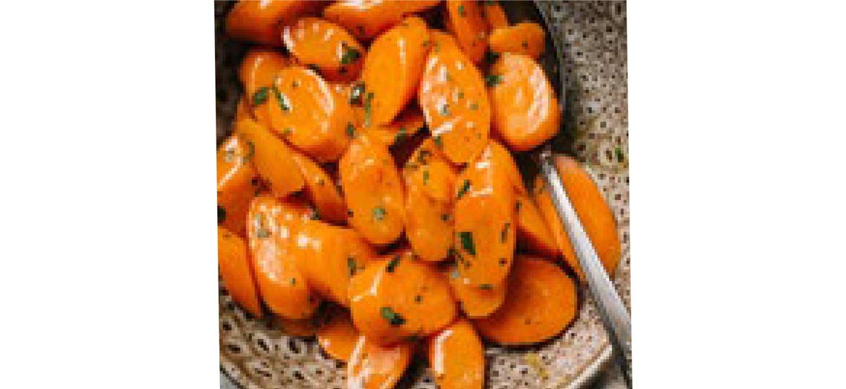 Bowl of cooked carrots