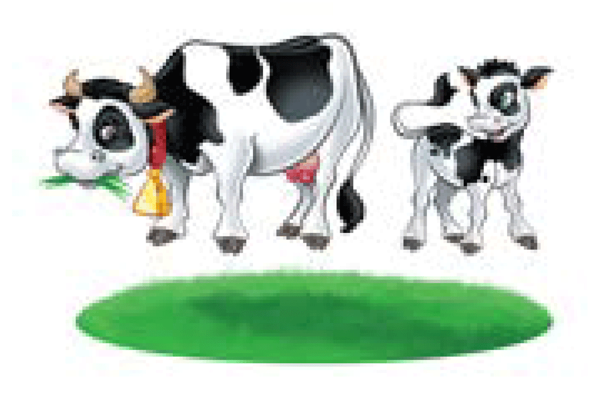 Cartoon cow and calf