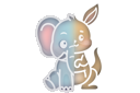 Cartoon of half elephant half kangaroo