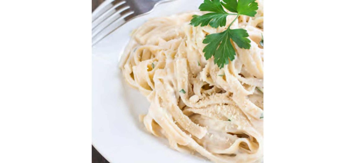Plate of fettuccini alfredo