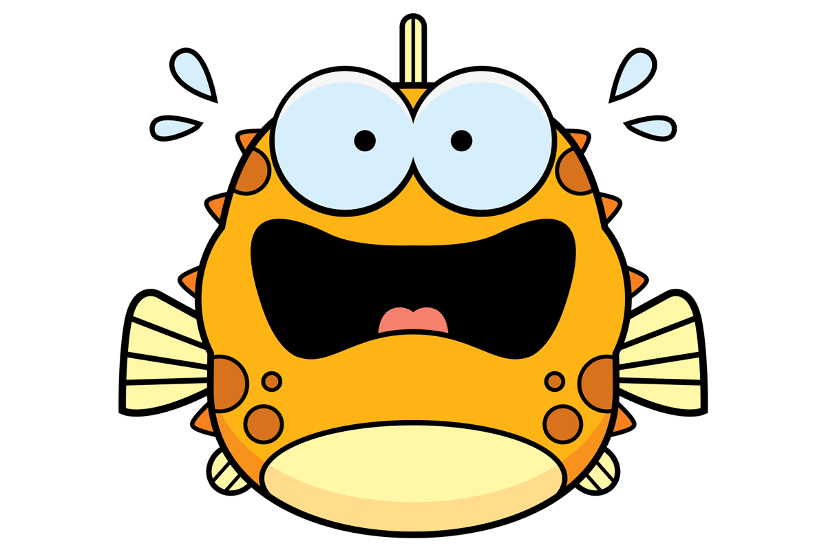 Scared Cartoon fish