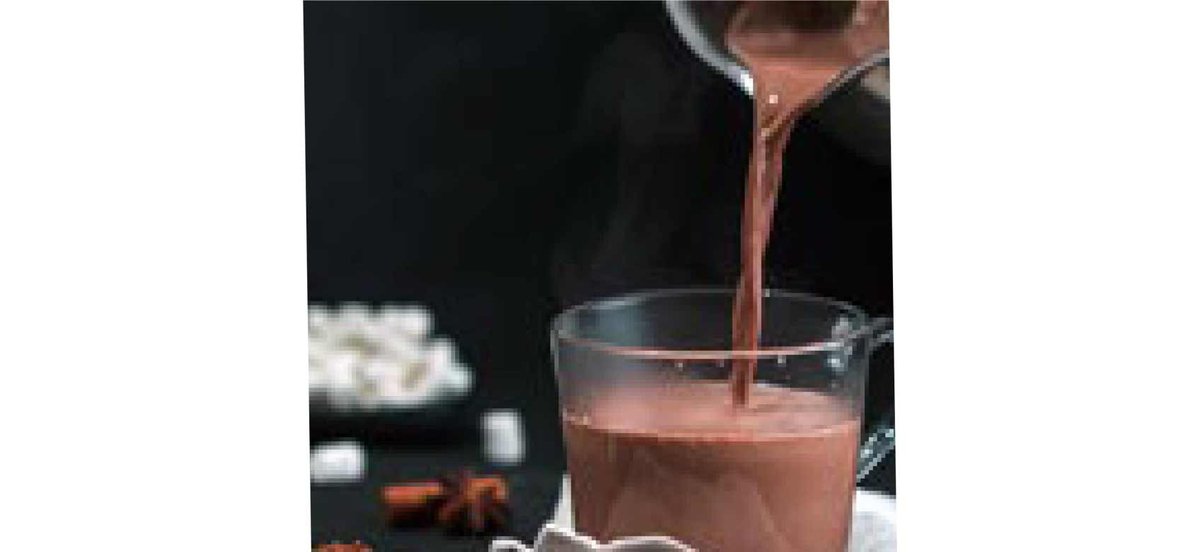 Steaming cup of hot chocolate