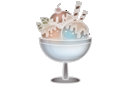 Cartoon dish of ice cream sundae
