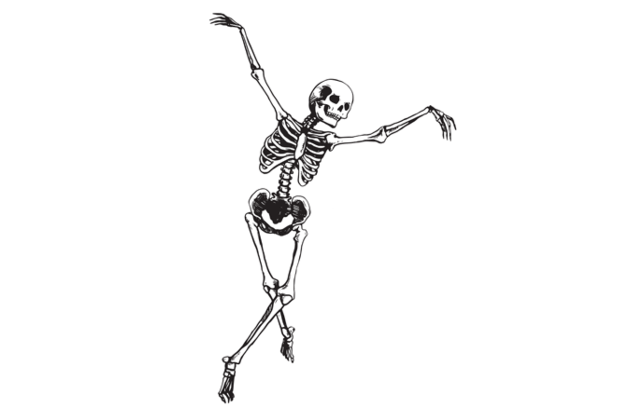 Cartoon skeleton dancing