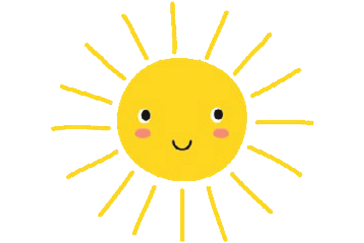 Cartoon sun with a smiley face