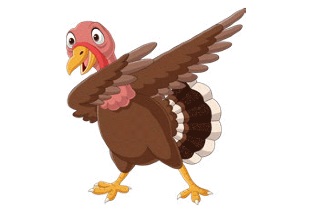 Cartoon turkey dapping